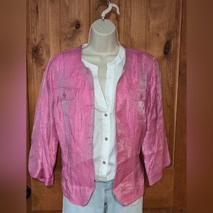 Ruby‎ Rd. Pink Metallic Jacket